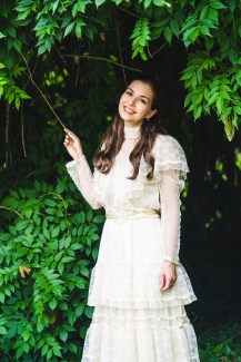 Crystal standing in woods